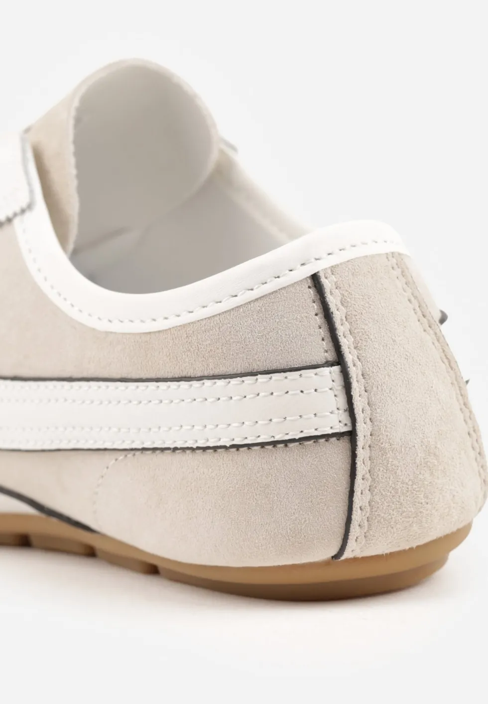 Beżowe Sneakersy Klasyczne Tenisówki z Zamszu Naturalnego Talanashta