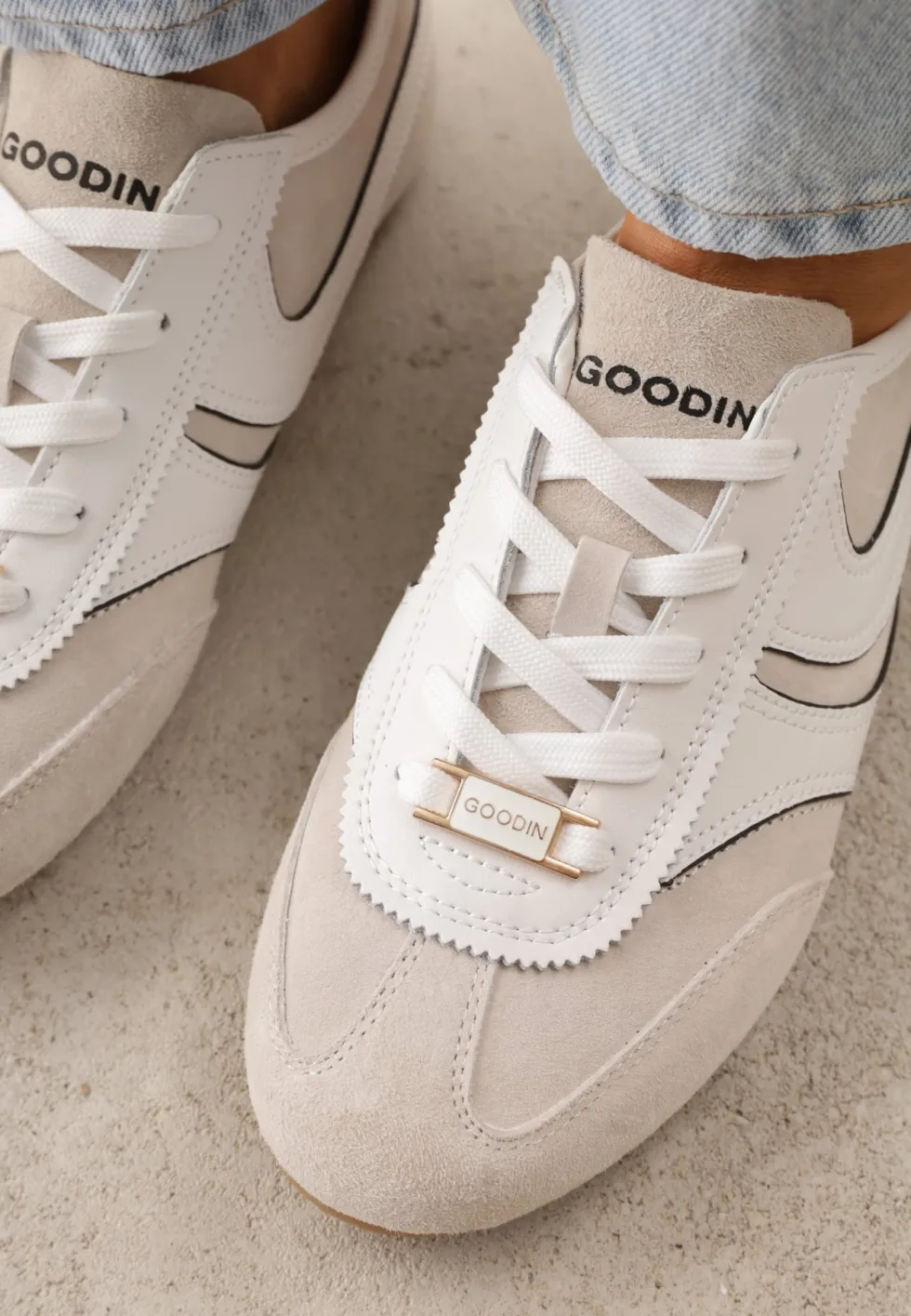 Beżowe Sneakersy Klasyczne Tenisówki z Zamszu Naturalnego Talanashta