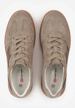 Beżowe Sneakersy Kultowe Tenisówki z Zamszu Naturalnego ze Skórzaną Wkładką Rionae