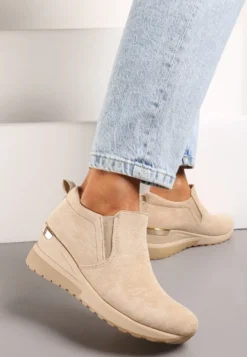 Beżowe Sneakersy Munna