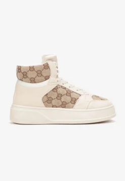 Beżowe Sneakersy na Grubej Podeszwie za Kostkę Melainthe