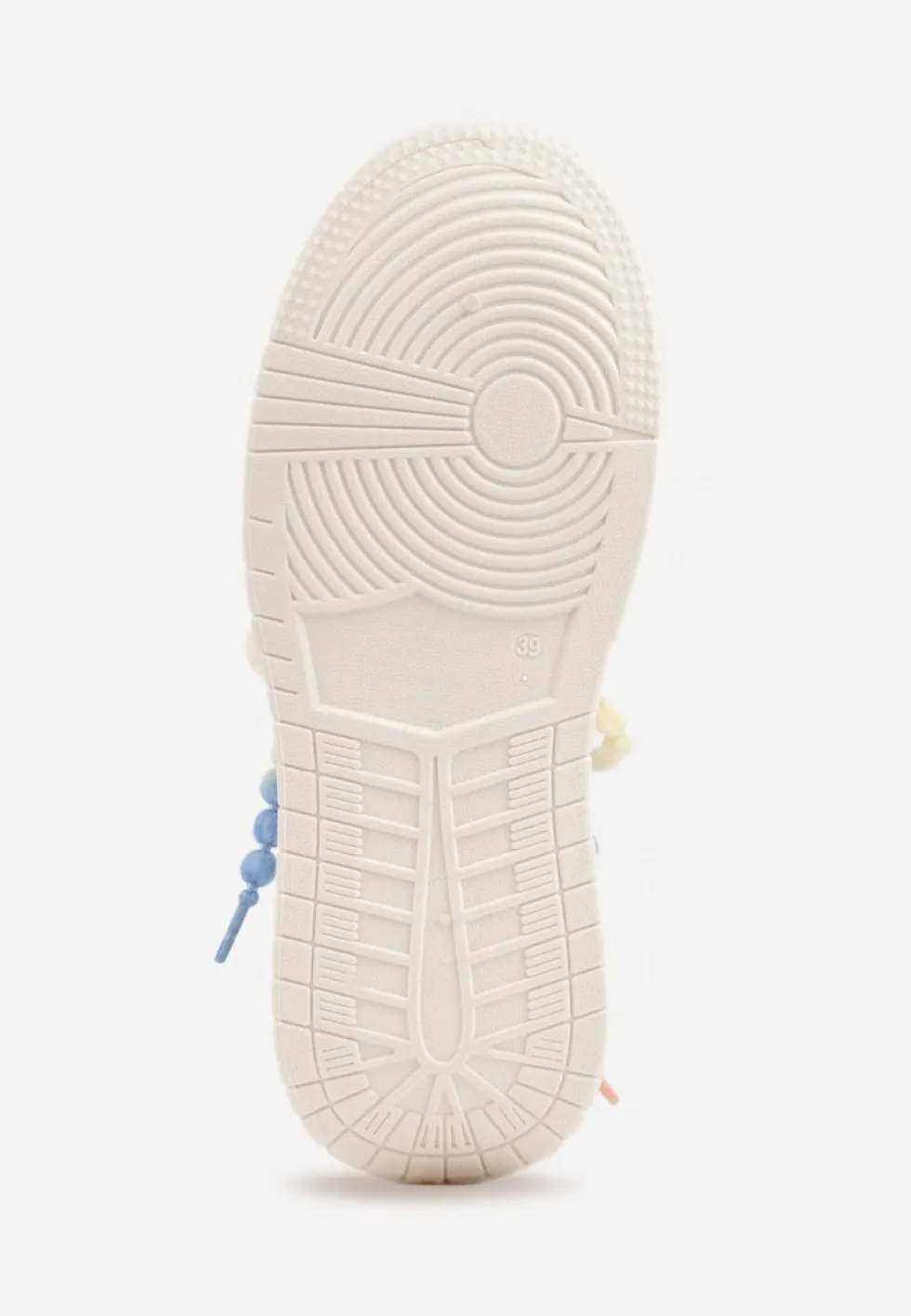 Beżowe Sneakersy na Platformie z Koralikami Amovanna