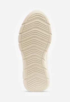 Beżowe Sneakersy Śniegowce na Platformie z Tłoczeniem i Pikowaną Cholewką Vermina