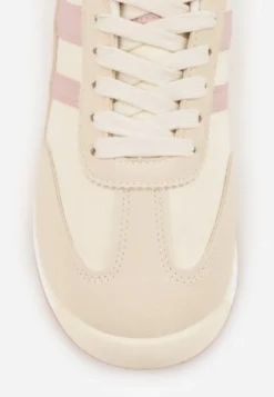 Beżowe Sneakersy Ozdobione Dwoma Paskami Lannatea
