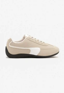 Beżowe Sneakersy Typu Klasyczne Tenisówki Zelritia