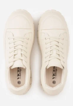 Beżowe Sneakersy VICES na Platformie w Stylu Chunky z Perforacją Hypsyllis