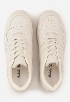 Beżowe Sneakersy z Cholewką przed Kostkę na Platformie Liciana