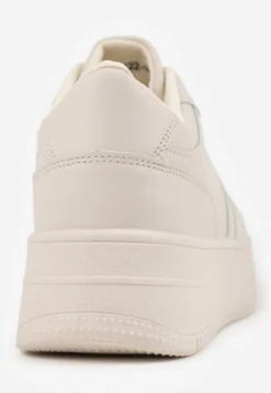 Beżowe Sneakersy z Cholewką przed Kostkę na Platformie Liciana