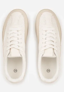 Beżowe Sneakersy z Geometrycznym Wzorem Elrineth