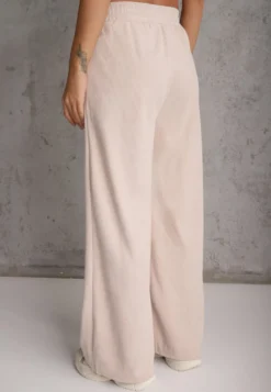 Beżowe Spodnie o Szerokim Kroju High Waist z Wiązaniem w Pasie Ettianne