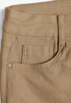 Beżowe Spodnie Woskowane o Szerokim Kroju High Waist Sezila