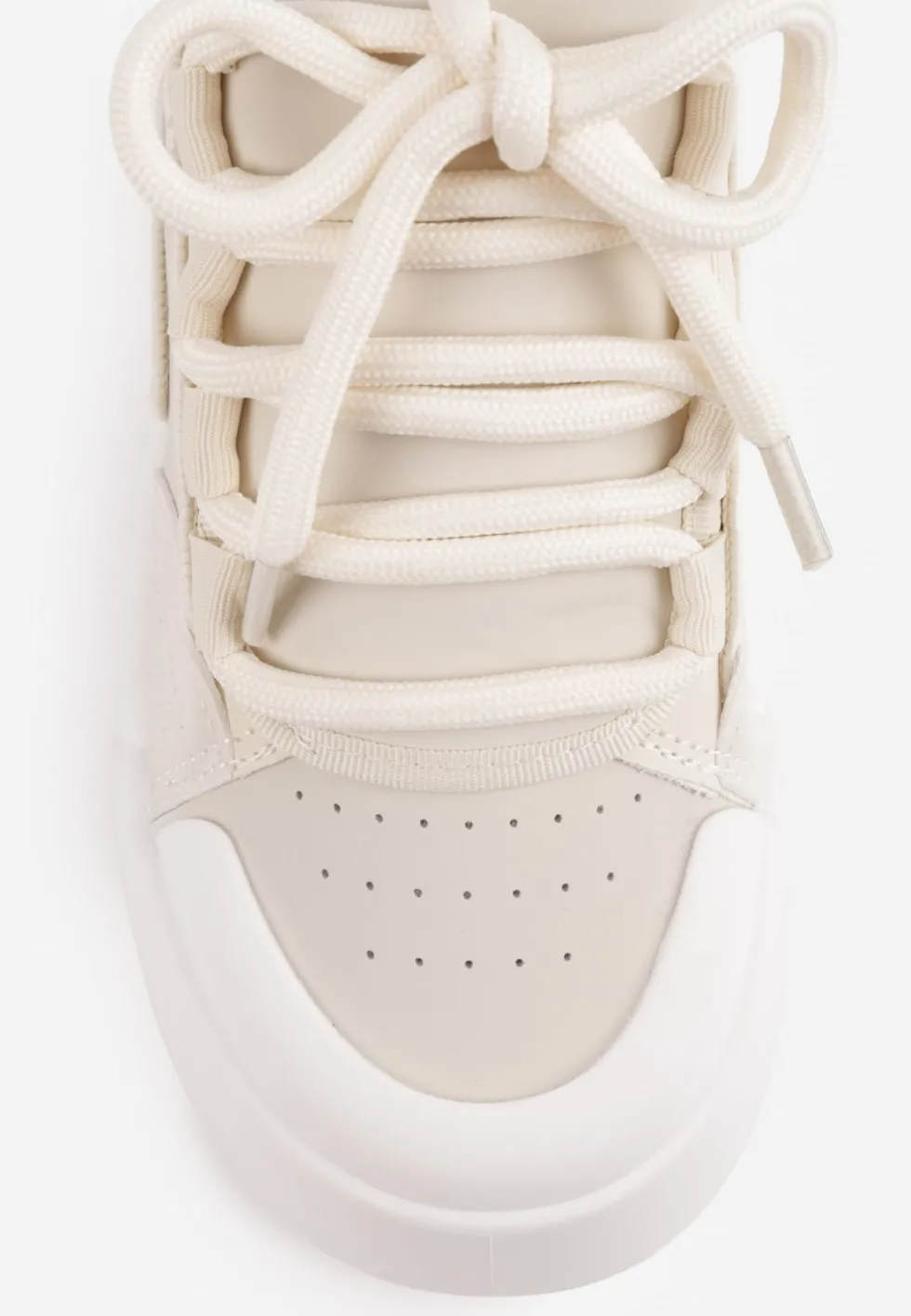 Beżowe Streetwearowe Sneakersy Trampki na Platformie Danenith