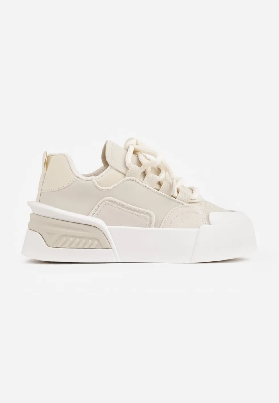 Beżowe Streetwearowe Sneakersy Trampki na Platformie Danenith