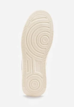 Beżowe Sznurowane Sneakersy na Platformie z Bieżnikiem Arvilla