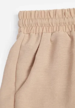 Beżowe Szorty Casual High Waist na Lato Bogate w Wiskozę Ismina