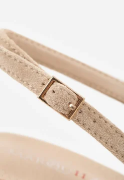 Beżowe Szpilki Slingback z Ażurową Cholewką Nessnore