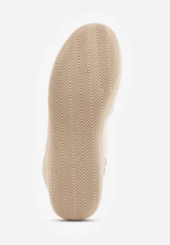 Beżowe Wysokie Sneakersy Typu Boxing Boots z Ocieplaną Wyściółką Tilpera