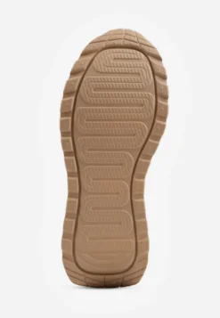 Beżowe Zamszowe Sneakersy na Platformie z Wkładką ze Skóry Naturalnej Inferis