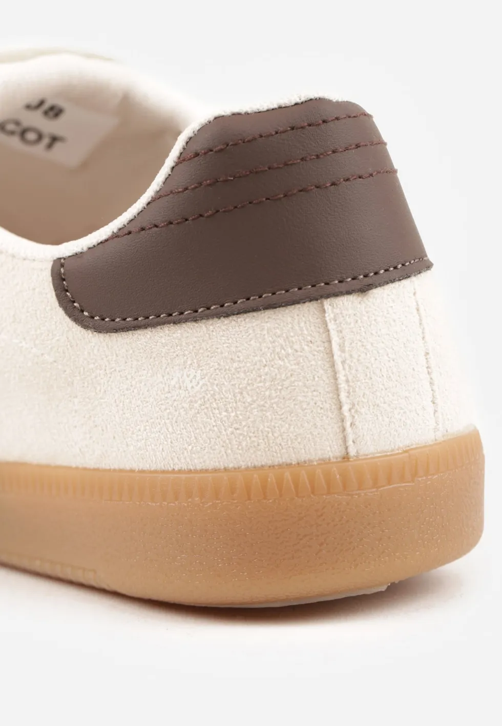 Beżowo-Brązowe Sneakersy na Płaskiej Podeszwie Pemeriana