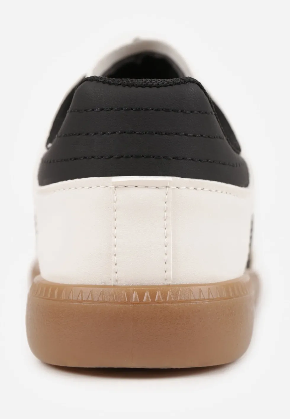 Beżowo-Czarne Casualowe Sneakersy na Płaskiej Podeszwie z Paskami Jereria