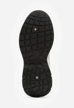 Beżowo-Czarne Sneakersy Vices na Platformie Ozdobione Tłoczeniem Natiselle
