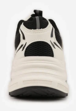 Beżowo-Czarne Sneakersy Vices na Platformie Ozdobione Tłoczeniem Natiselle