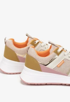 Beżowo-Zielone Sneakersy Philassa