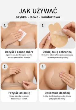 Beżowy Biustonosz 2 Nakładki Samoprzylepne Femke