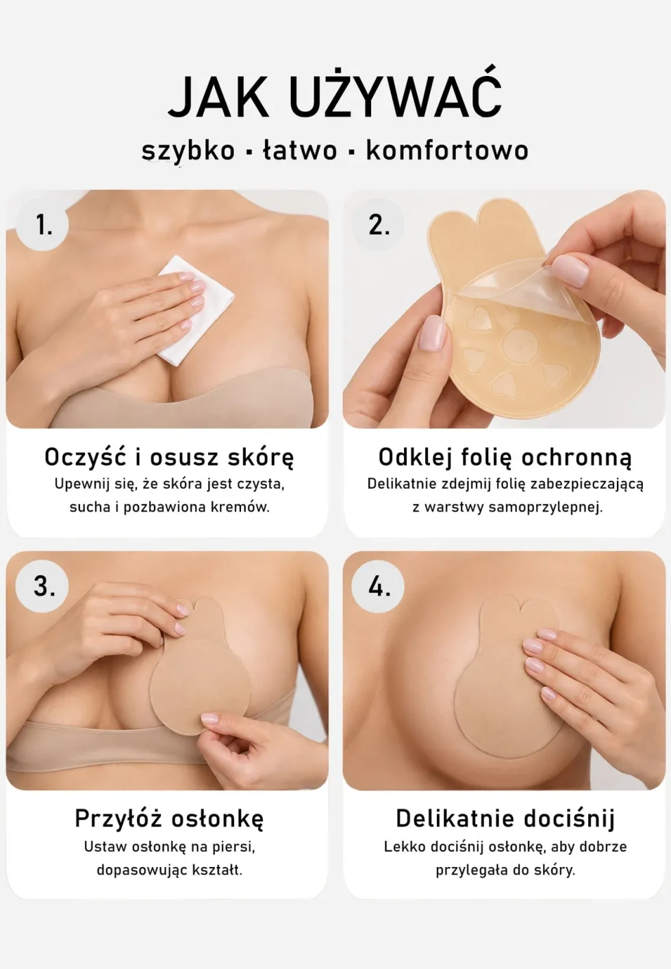Beżowy Biustonosz 2 Nakładki Samoprzylepne Femke