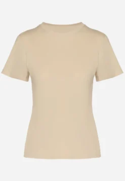 Beżowy Casualowy Bawełniany T-shirt Rivali