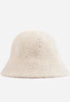 Beżowy Kożuszkowy Kapelusz Bucket Hat Ruelv