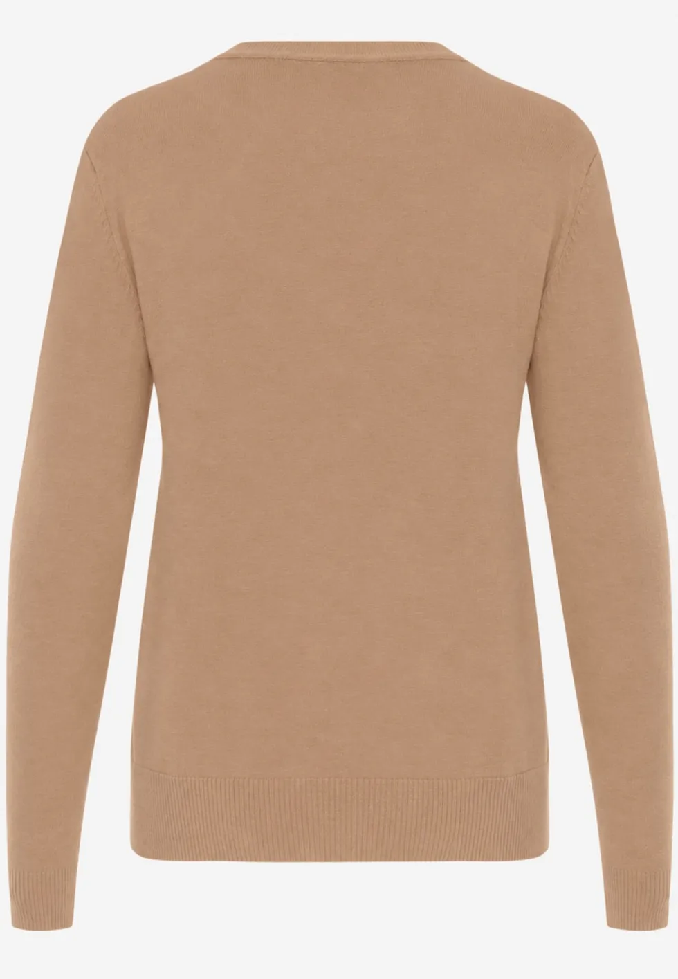 Beżowy Minimalistyczny Sweter z Bawełną Bellama