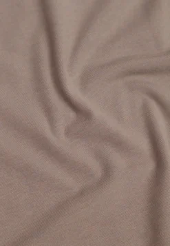 Beżowy Minimalistyczny T-shirt z Wiskozy ze Stójką Osessa