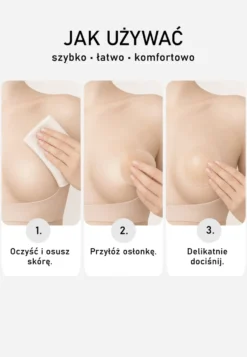 Beżowy Silikonowy Biustonosz Naklejany Pirenale