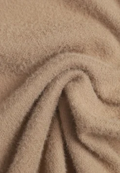 Beżowy Sweter Oversize z Bawełną i Wełną Typu Basic Oseani