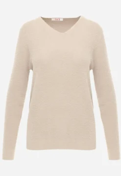 Beżowy Sweter z Wełną w Minimalistycznym Stylu Joslina