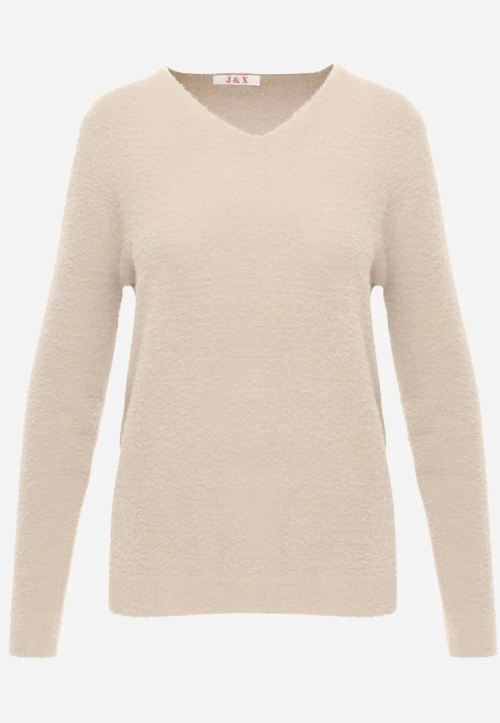 Beżowy Sweter z Wełną w Minimalistycznym Stylu Joslina
