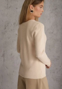 Beżowy Sweter z Wełną w Minimalistycznym Stylu Joslina