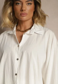 Biała Koszula z Wiskozą w Stylu Nietoperza Sonarielia