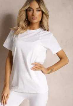 Biała Koszulka z Bawełny o Fasonie T-shirt Lormarka