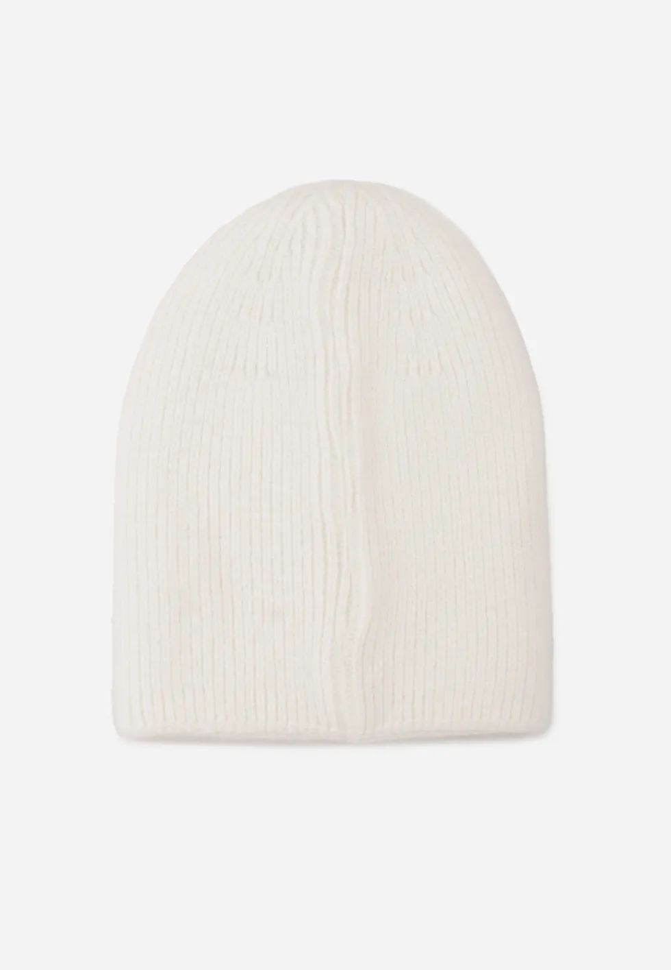 Biała Miękka Czapka Beanie z Wiskozy z Podwójną Dzianinową Warstwą Wewnątrz Shree