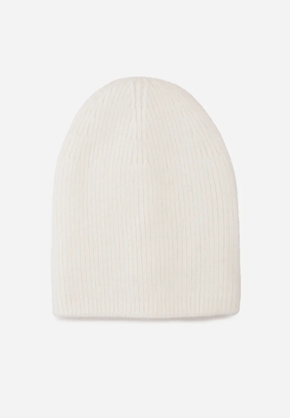Biała Miękka Czapka Beanie z Wiskozy z Podwójną Dzianinową Warstwą Wewnątrz Shree