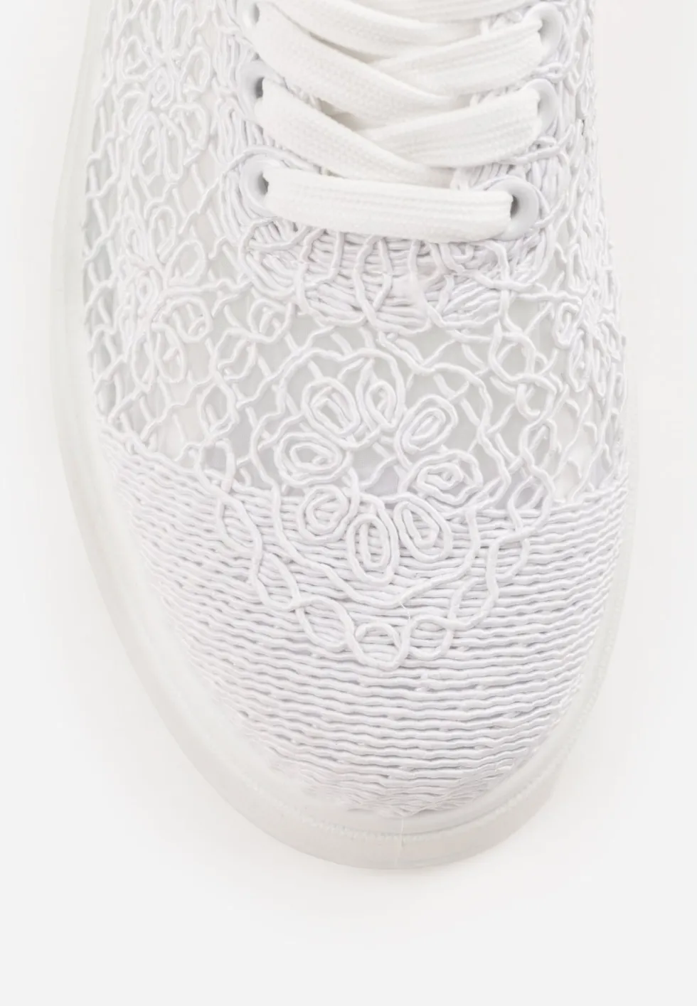 Białe Ażurowe Sneakersy Vices na Platformie Halvisa
