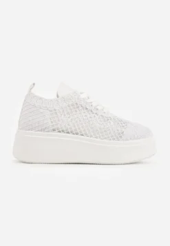 Białe Ażurowe Sneakersy Vices na Platformie Halvisa