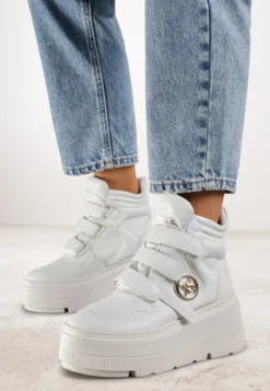 Białe Botki Sneakersy Vices na Platformie w Stylu Y2K Gelira
