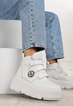 Białe Botki Sneakersy Vices na Platformie w Stylu Y2K Gelira