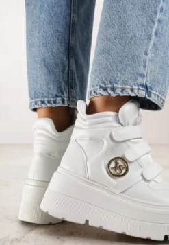 Białe Botki Sneakersy Vices na Platformie w Stylu Y2K Gelira