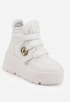 Białe Botki Sneakersy Vices na Platformie w Stylu Y2K Gelira