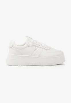 Białe Casualowe Sneakersy Vices na Niskiej Platformie Torila