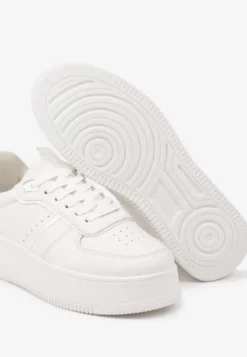 Białe Casualowe Sneakersy Vices na Niskiej Platformie Torila